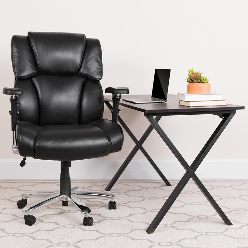 Flash Furniture HERCULES Series 24/7 Intensive Use Big & Tall 400 lb. Rated Black Leather Executive Swivel Chair with Lumbar Knob – GO-2149-LEA-GG Fashion