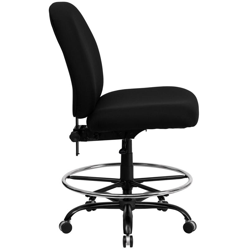 Flash Furniture HERCULES Series Big & Tall 400 lb. Rated Black Fabric Drafting Chair with Adjustable Back Height – WL-715MG-BK-D-GG Fashion