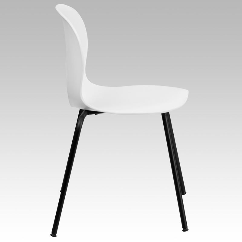 Flash Furniture HERCULES Series 770 lb. Capacity Designer White Plastic Stack Chair with Black Frame – RUT-NC258-WHITE-GG on Sale