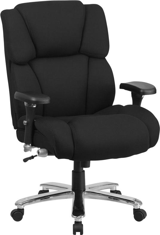Flash Furniture HERCULES Series 24/7 Intensive Use Big & Tall 400 lb. Rated Black Fabric Executive Swivel Chair with Lumbar Knob – GO-2149-GG on Sale