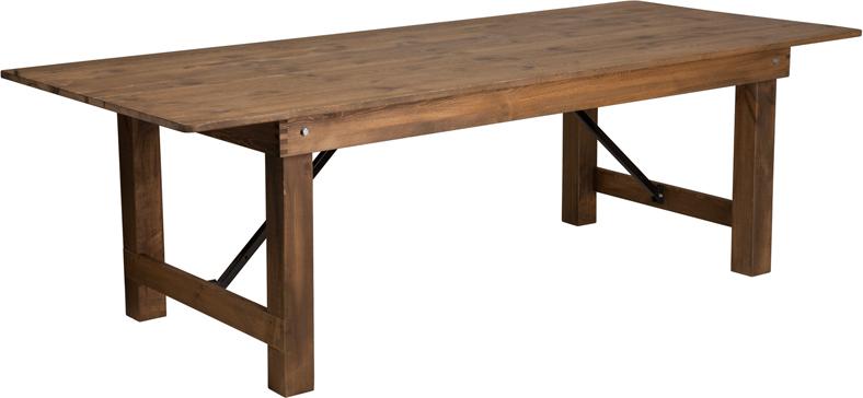 Flash Furniture HERCULES Series 8′ x 40″ Rectangular Antique Rustic Solid Pine Folding Farm Table – XA-F-96X40-GG Online Sale