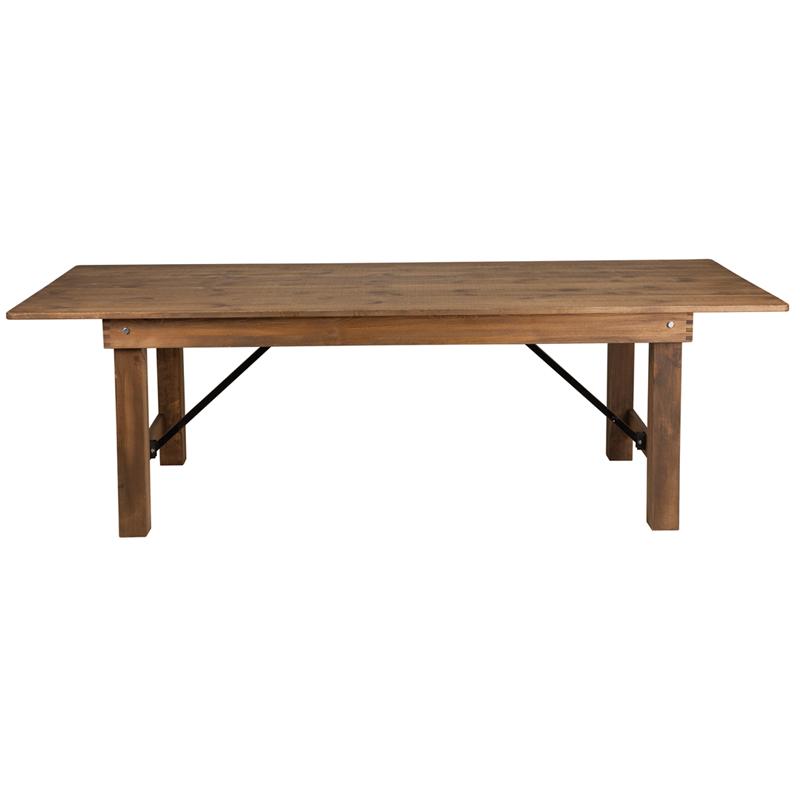 Flash Furniture HERCULES Series 8′ x 40″ Rectangular Antique Rustic Solid Pine Folding Farm Table – XA-F-96X40-GG Online Sale