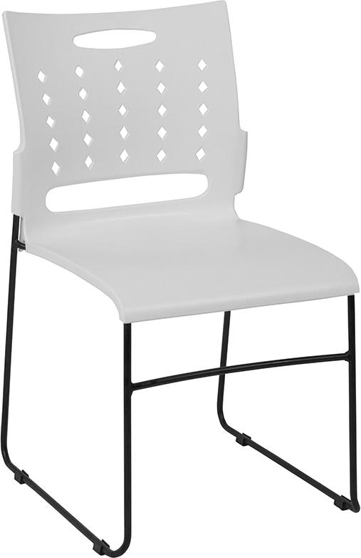 Flash Furniture HERCULES Series 881 lb. Capacity White Sled Base Stack Chair with Air-Vent Back – RUT-2-WH-GG Hot on Sale