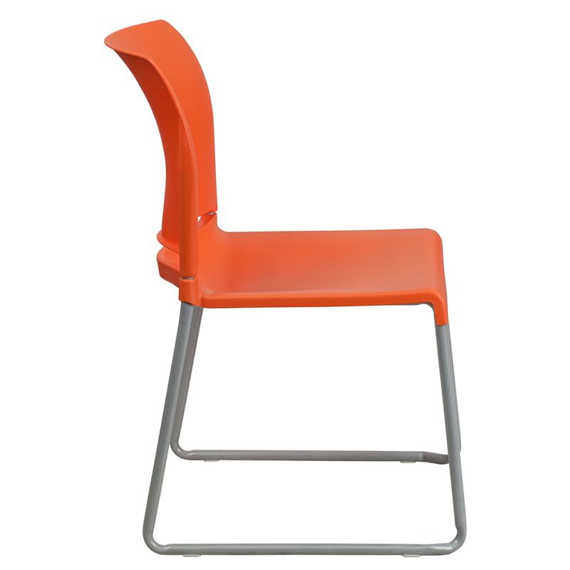 Flash Furniture HERCULES Series 880 lb. Capacity Orange Full Back Contoured Stack Chair with Sled Base, – RUT-238A-OR-GG Supply