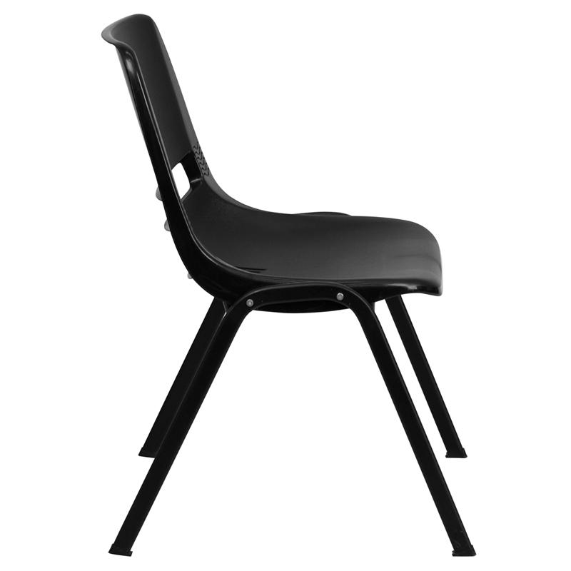 Flash Furniture HERCULES Series 880 lb. Capacity Black Ergonomic Shell Stack Chair – RUT-EO1-BK-GG Hot on Sale
