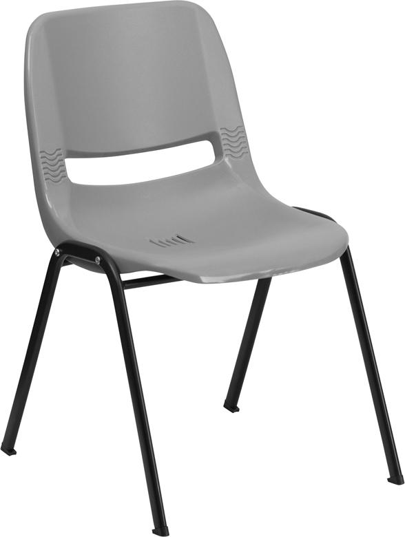 Flash Furniture HERCULES Series 880 lb. Capacity Gray Ergonomic Shell Stack Chair – RUT-EO1-GY-GG Fashion