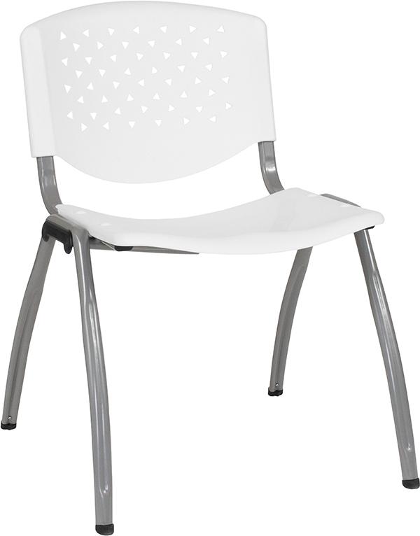 Flash Furniture HERCULES Series 880 lb. Capacity White Plastic Stack Chair with Titanium Frame – RUT-F01A-WH-GG Sale