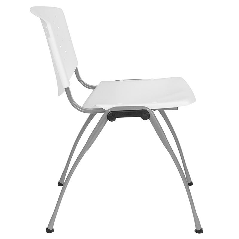 Flash Furniture HERCULES Series 880 lb. Capacity White Plastic Stack Chair with Titanium Frame – RUT-F01A-WH-GG Sale