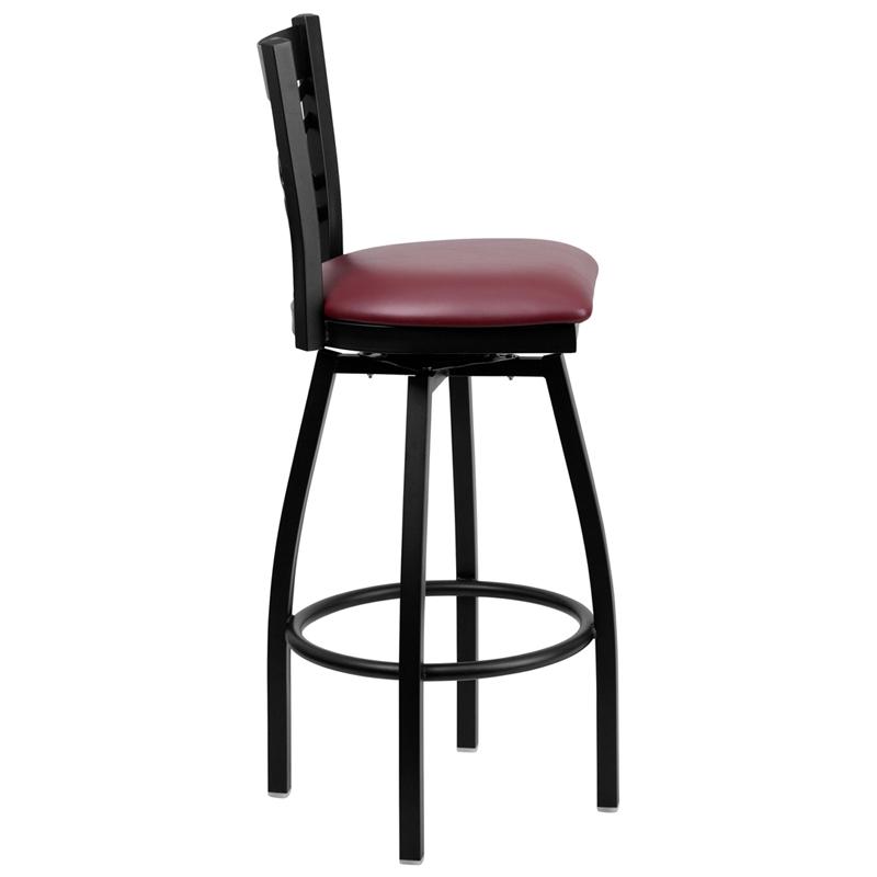 Flash Furniture HERCULES Series Black ”X” Back Swivel Metal Barstool – Burgundy Vinyl Seat – XU-6F8B-XSWVL-BURV-GG Supply