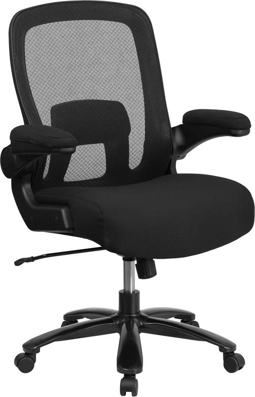 Flash Furniture HERCULES Series Big & Tall 500 lb. Rated Black Mesh Executive Swivel Chair with Fabric Seat and Adjustable Lumbar – BT-20180-GG Supply