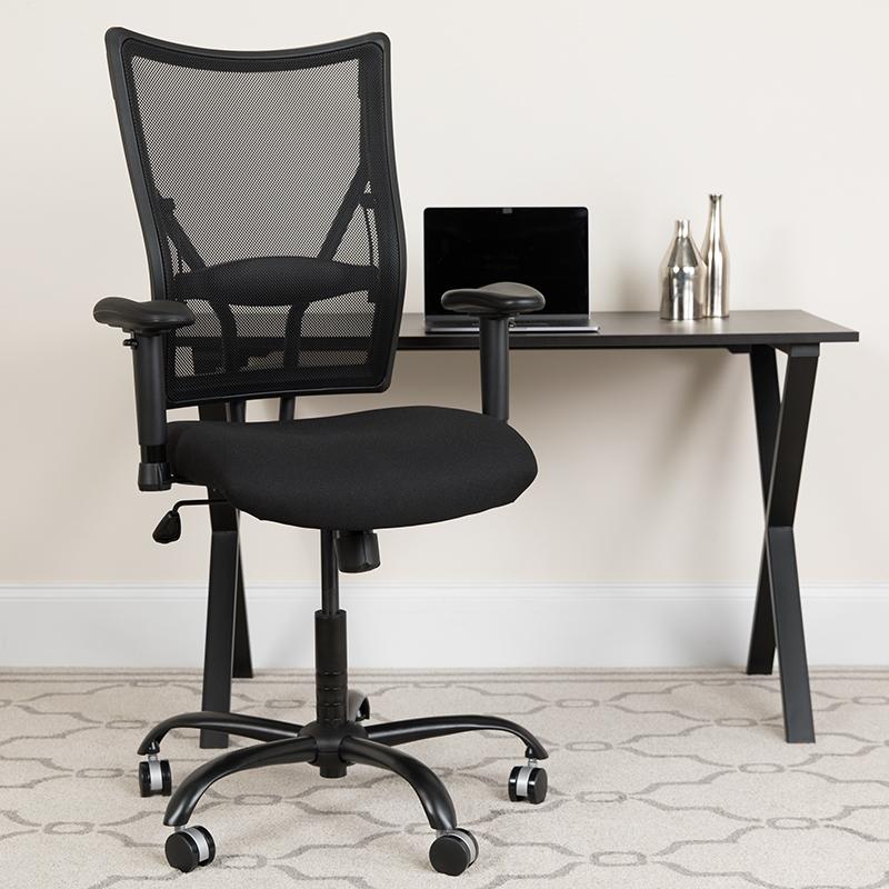 Flash Furniture HERCULES Series Big & Tall 400 lb. Rated Black Mesh Executive Swivel Chair with Adjustable Arms – WL-5029SYG-A-GG Online Hot Sale