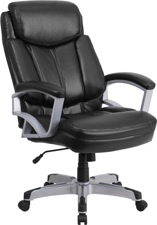 Flash Furniture HERCULES Series Big & Tall 500 lb. Rated Black Leather Executive Swivel Chair with Arms – GO-1850-1-LEA-GG Supply