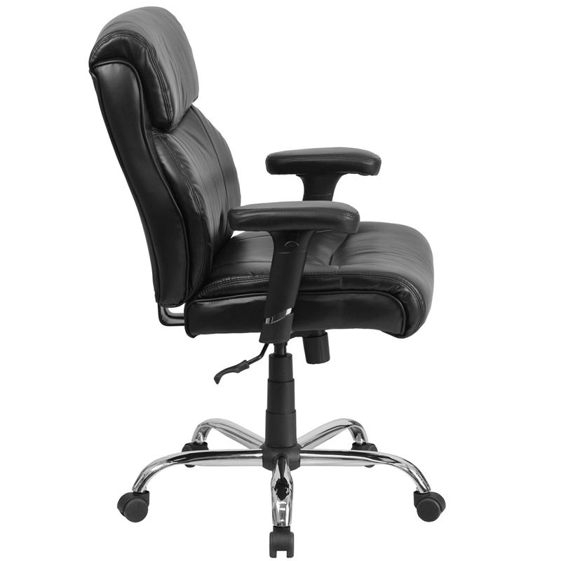 Flash Furniture HERCULES Series Big & Tall 400 lb. Rated Black Leather Swivel Task Chair with Clean Line Stitching and Arms – GO-2031-LEA-GG Fashion
