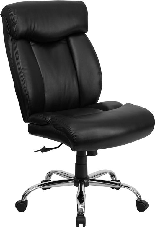 Flash Furniture HERCULES Series Big & Tall 400 lb. Rated Black Leather Executive Swivel Chair with Full Headrest – GO-1235-BK-LEA-GG Hot on Sale