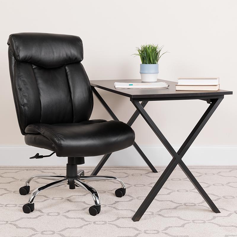 Flash Furniture HERCULES Series Big & Tall 400 lb. Rated Black Leather Executive Swivel Chair with Full Headrest – GO-1235-BK-LEA-GG Hot on Sale
