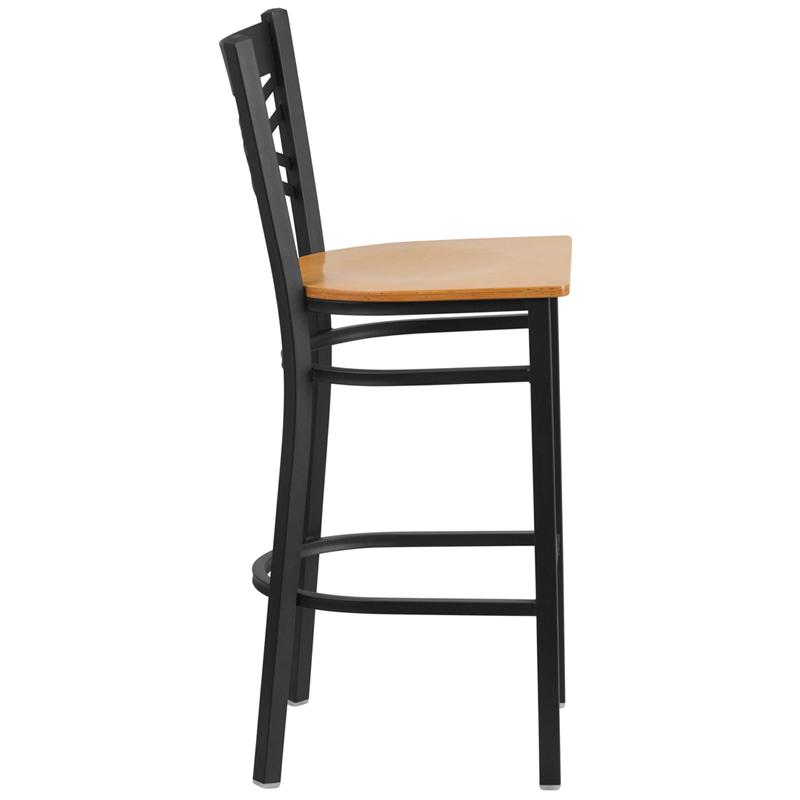 Flash Furniture HERCULES Series Black ”X” Back Metal Restaurant Barstool – Natural Wood Seat – XU-6F8BXBK-BAR-NATW-GG Fashion