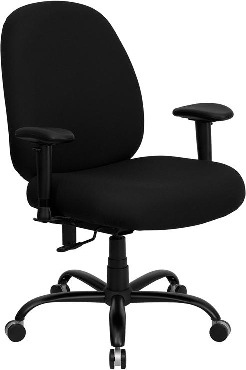 Flash Furniture HERCULES Series Big & Tall 400 lb. Rated Black Fabric Executive Swivel Chair with Adjustable Back Height and Arms – WL-715MG-BK-A-GG Sale