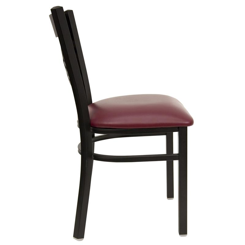 Flash Furniture HERCULES Series Black ”X” Back Metal Restaurant Chair – Burgundy Vinyl Seat – XU-6FOBXBK-BURV-GG Hot on Sale