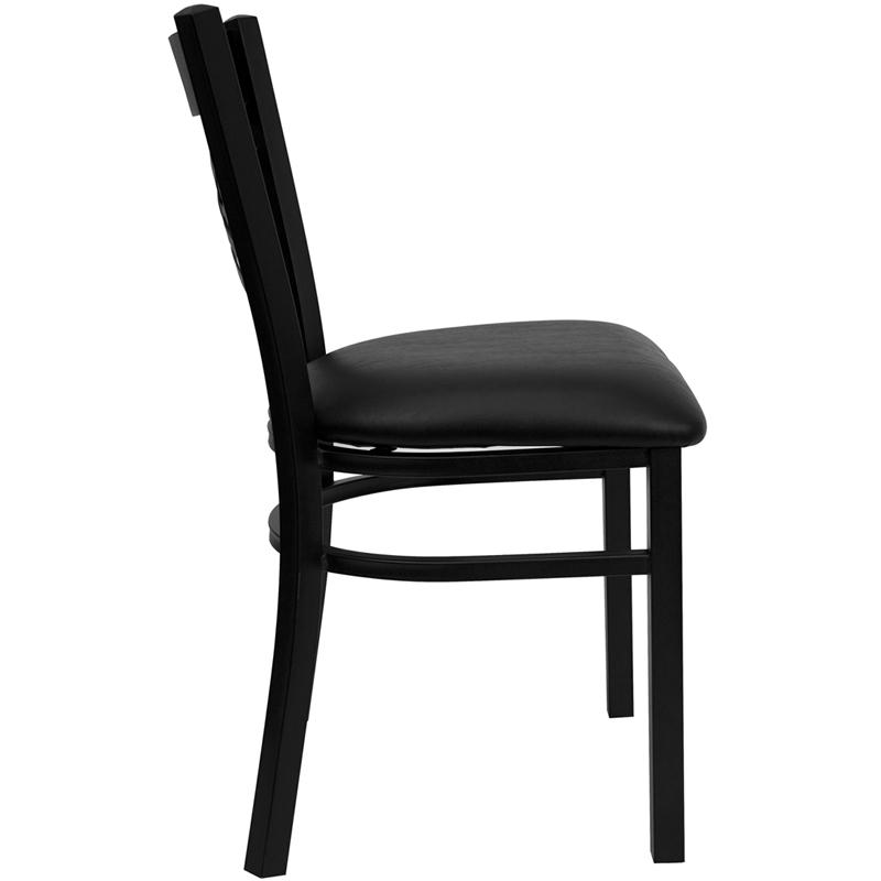 Flash Furniture HERCULES Series Black ”X” Back Metal Restaurant Chair – Black Vinyl Seat – XU-6FOBXBK-BLKV-GG Supply