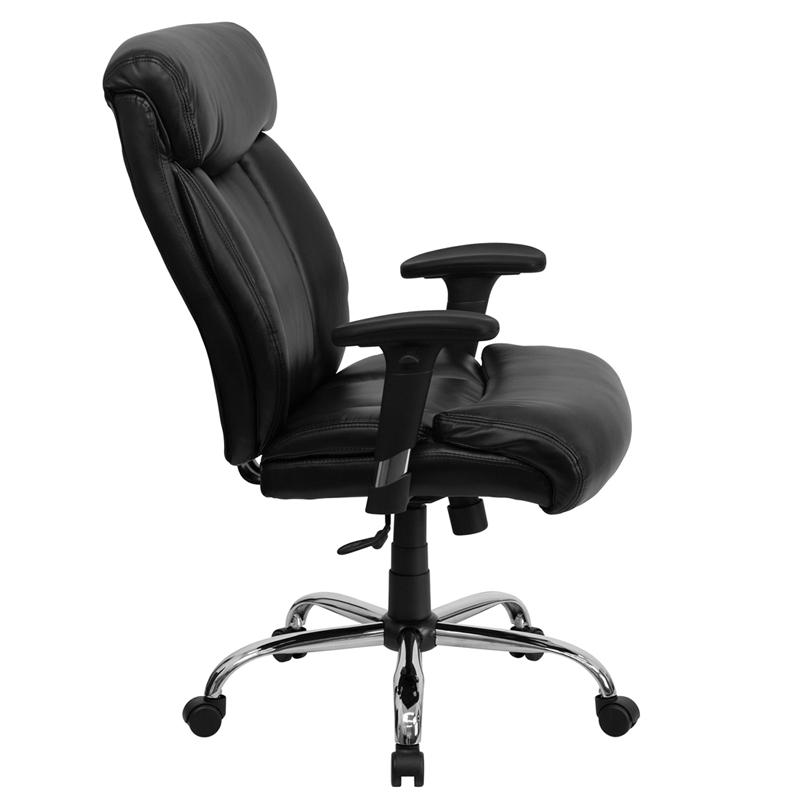 Flash Furniture HERCULES Series Big & Tall 400 lb. Rated Black Leather Executive Swivel Chair with Full Headrest and Arms – GO-1235-BK-LEA-A-GG Discount