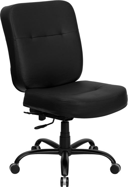 Flash Furniture HERCULES Series Big & Tall 400 lb. Rated Black Leather Executive Swivel Chair with Rectangular Back – WL-735SYG-BK-LEA-GG Online now