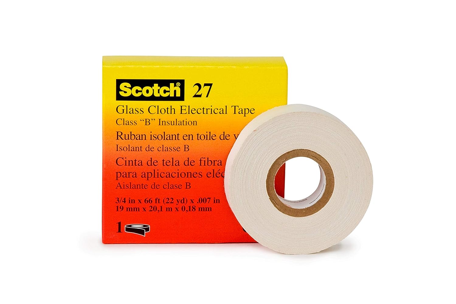 3M Glass Cloth Electrical Tape 27-1/2 x 66′, White, Rubber Thermosetting Adhesive, 1/2 in x 66 ft (13 mm x 20,1 m) Fashion