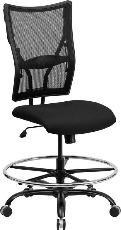 Flash Furniture HERCULES Series Big & Tall 400 lb. Rated Black Mesh Drafting Chair – WL-5029SYG-D-GG Online Hot Sale