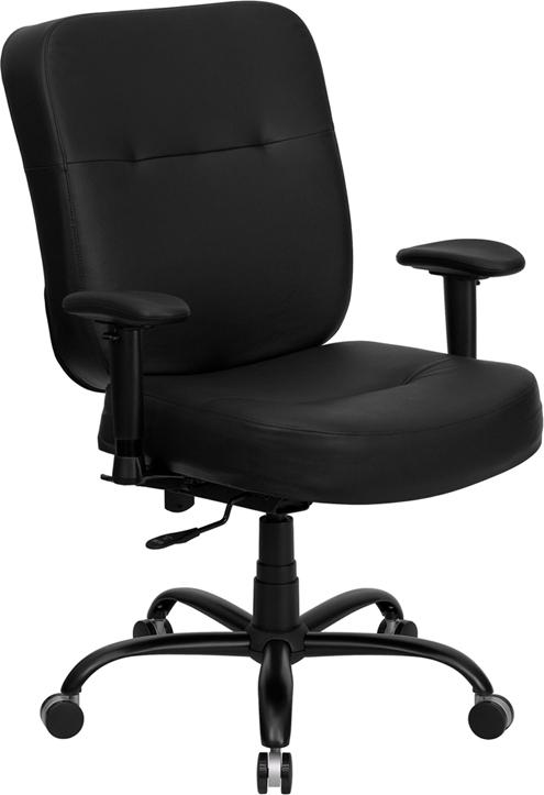 Flash Furniture HERCULES Series Big & Tall 400 lb. Rated Black Leather Executive Swivel Chair with Adjustable Arms – WL-735SYG-BK-LEA-A-GG Sale