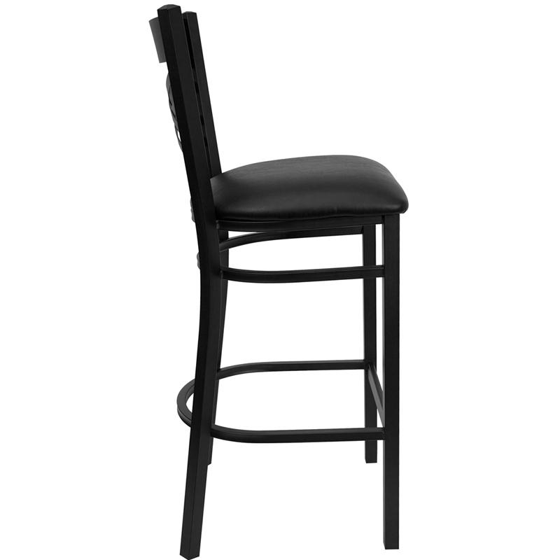 Flash Furniture HERCULES Series Black ”X” Back Metal Restaurant Barstool – Black Vinyl Seat – XU-6F8BXBK-BAR-BLKV-GG Discount