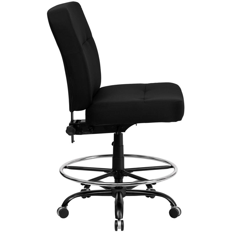 Flash Furniture HERCULES Series Big & Tall 400 lb. Rated Black Fabric Drafting Chair with Rectangular Back – WL-735SYG-BK-D-GG Fashion