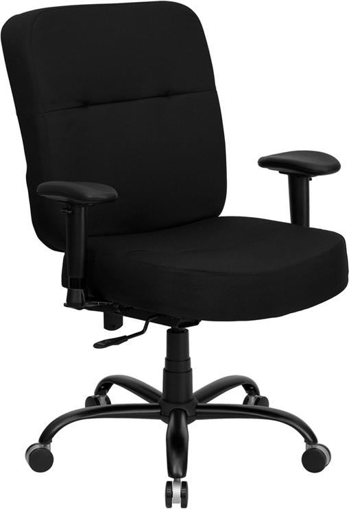Flash Furniture HERCULES Series Big & Tall 400 lb. Rated Black Fabric Executive Swivel Chair with Rectangular Back and Arms – WL-735SYG-BK-A-GG Online Sale