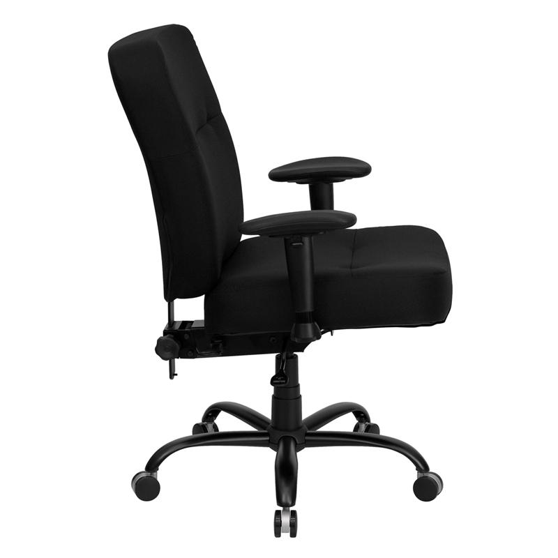Flash Furniture HERCULES Series Big & Tall 400 lb. Rated Black Fabric Executive Swivel Chair with Rectangular Back and Arms – WL-735SYG-BK-A-GG Online Sale