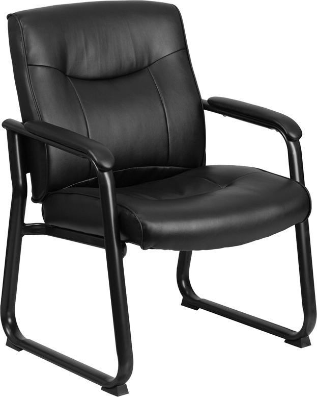Flash Furniture HERCULES Series Big & Tall 500 lb. Rated Black Leather Executive Side Reception Chair with Sled Base – GO-2136-GG Online Sale