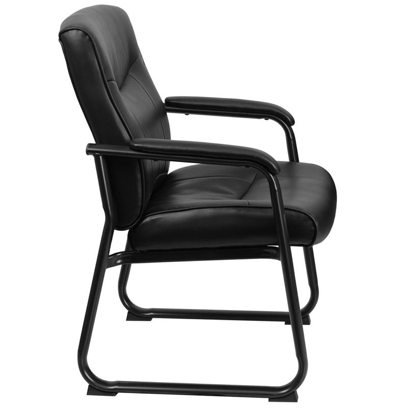 Flash Furniture HERCULES Series Big & Tall 500 lb. Rated Black Leather Executive Side Reception Chair with Sled Base – GO-2136-GG Online Sale