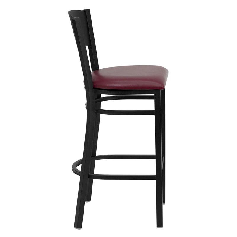 Flash Furniture HERCULES Series Black Circle Back Metal Restaurant Barstool – Burgundy Vinyl Seat – XU-DG-60120-CIR-BAR-BURV-GG Online Hot Sale