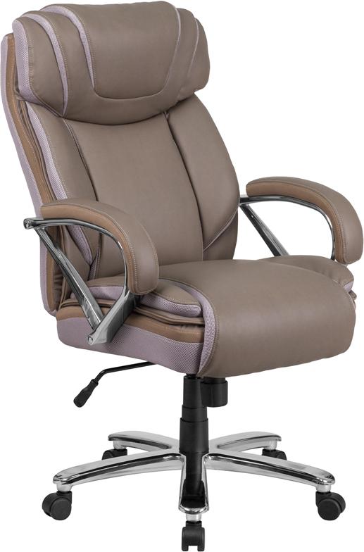 Flash Furniture HERCULES Series Big & Tall 500 lb. Rated Taupe Leather Executive Swivel Chair with Extra Wide Seat – GO-2092M-1-TP-GG Online Hot Sale