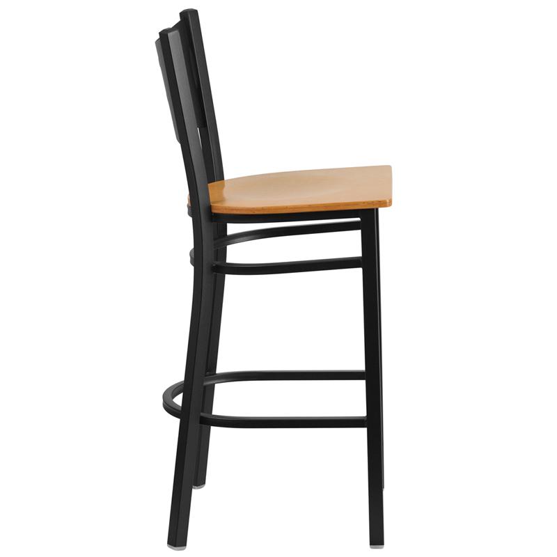 Flash Furniture HERCULES Series Black Coffee Back Metal Restaurant Barstool – Natural Wood Seat – XU-DG-60114-COF-BAR-NATW-GG Online