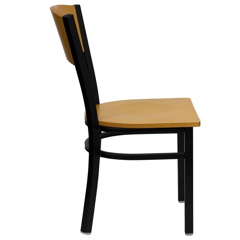Flash Furniture HERCULES Series Black Circle Back Metal Restaurant Chair – Natural Wood Back & Seat – XU-DG-6F2B-CIR-NATW-GG Online Sale