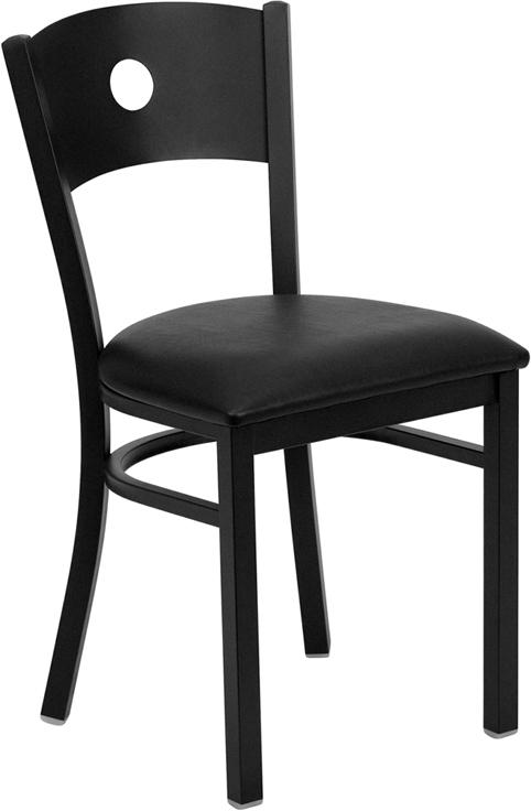 Flash Furniture HERCULES Series Black Circle Back Metal Restaurant Chair – Black Vinyl Seat – XU-DG-60119-CIR-BLKV-GG Fashion