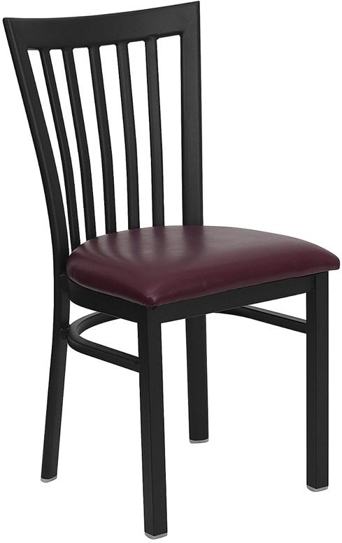 Flash Furniture HERCULES Series Black School House Back Metal Restaurant Chair – Burgundy Vinyl Seat – XU-DG6Q4BSCH-BURV-GG Sale
