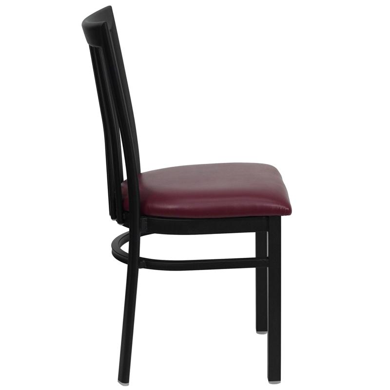 Flash Furniture HERCULES Series Black School House Back Metal Restaurant Chair – Burgundy Vinyl Seat – XU-DG6Q4BSCH-BURV-GG Sale