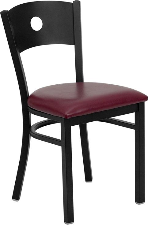 Flash Furniture HERCULES Series Black Circle Back Metal Restaurant Chair – Burgundy Vinyl Seat – XU-DG-60119-CIR-BURV-GG Sale