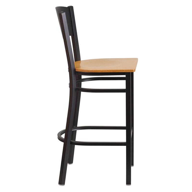 Flash Furniture HERCULES Series Black Circle Back Metal Restaurant Barstool – Natural Wood Seat – XU-DG-60120-CIR-BAR-NATW-GG Discount