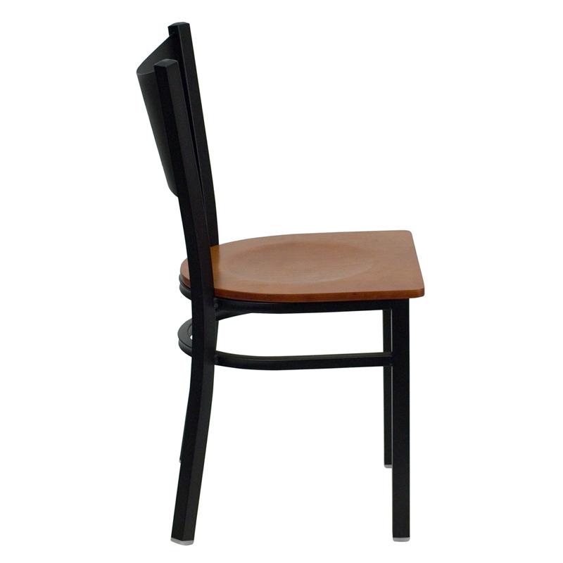 Flash Furniture HERCULES Series Black Coffee Back Metal Restaurant Chair – Cherry Wood Seat – XU-DG-60099-COF-CHYW-GG Hot on Sale