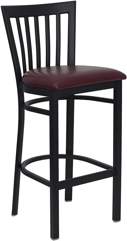Flash Furniture HERCULES Series Black School House Back Metal Restaurant Barstool – Burgundy Vinyl Seat – XU-DG6R8BSCH-BAR-BURV-GG on Sale