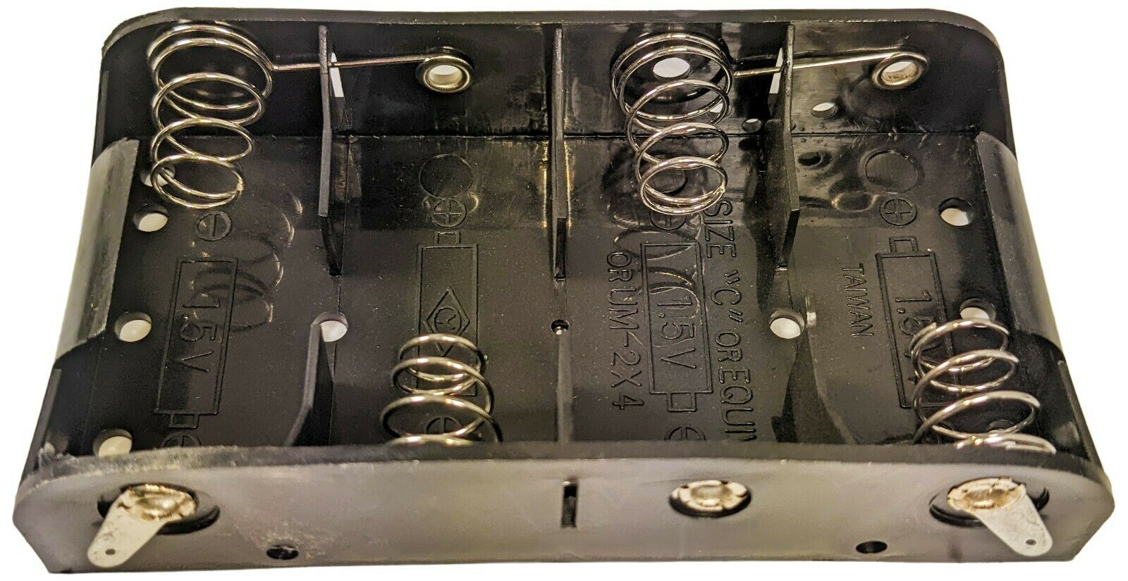 4 ‘C’ Cell Battery Holder with Solder Lug Terminals on the Side, Plastic Case Online now