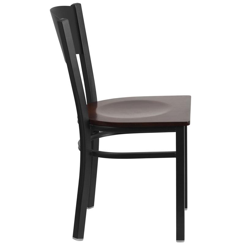 Flash Furniture HERCULES Series Black Circle Back Metal Restaurant Chair – Walnut Wood Seat – XU-DG-60119-CIR-WALW-GG Supply