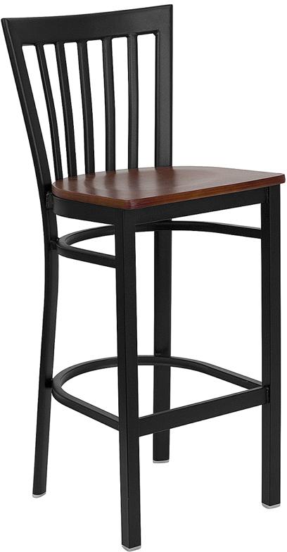 Flash Furniture HERCULES Series Black School House Back Metal Restaurant Barstool – Cherry Wood Seat – XU-DG6R8BSCH-BAR-CHYW-GG Online Sale