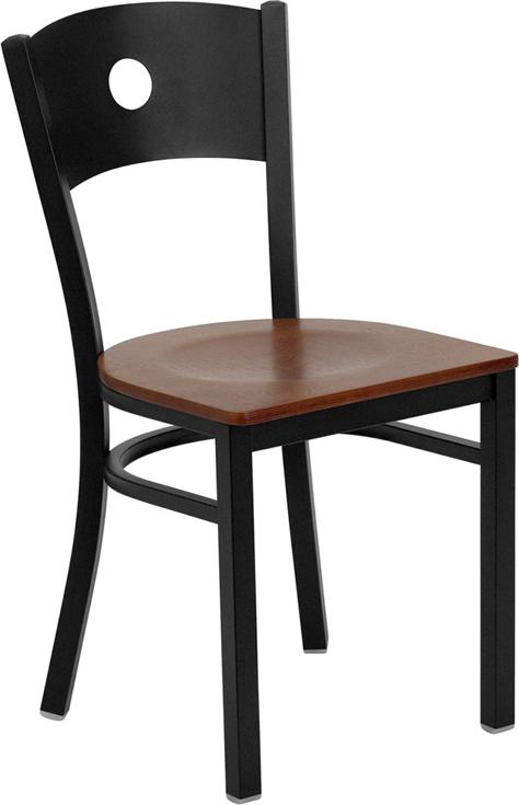 Flash Furniture HERCULES Series Black Circle Back Metal Restaurant Chair – Cherry Wood Seat – XU-DG-60119-CIR-CHYW-GG Hot on Sale
