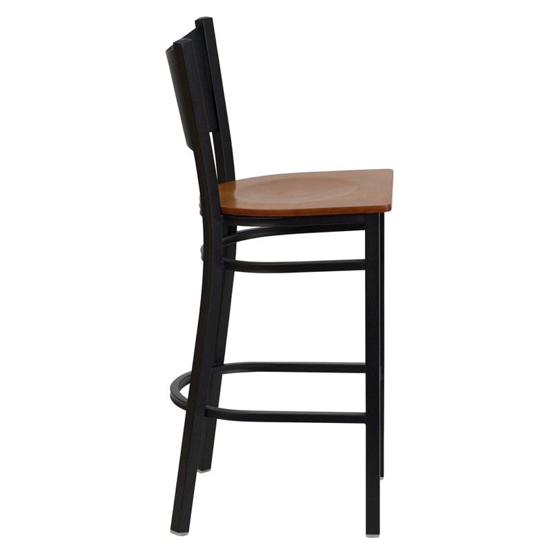 Flash Furniture HERCULES Series Black Coffee Back Metal Restaurant Barstool – Cherry Wood Seat – XU-DG-60114-COF-BAR-CHYW-GG Online Sale